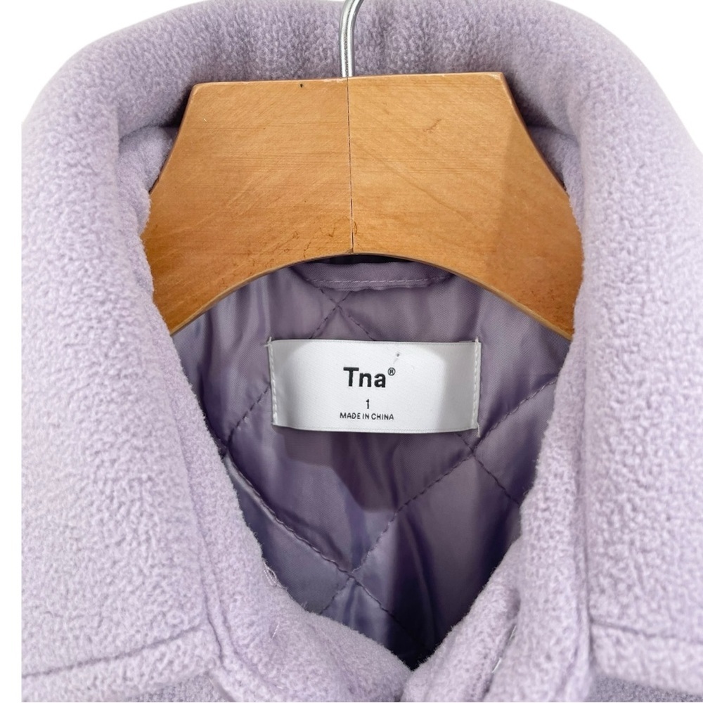 TNA Lavender Purple Ash Mauve Polar Fleece Quilted Shirt Jacket Size 1 (XS) - Picture 8 of 11